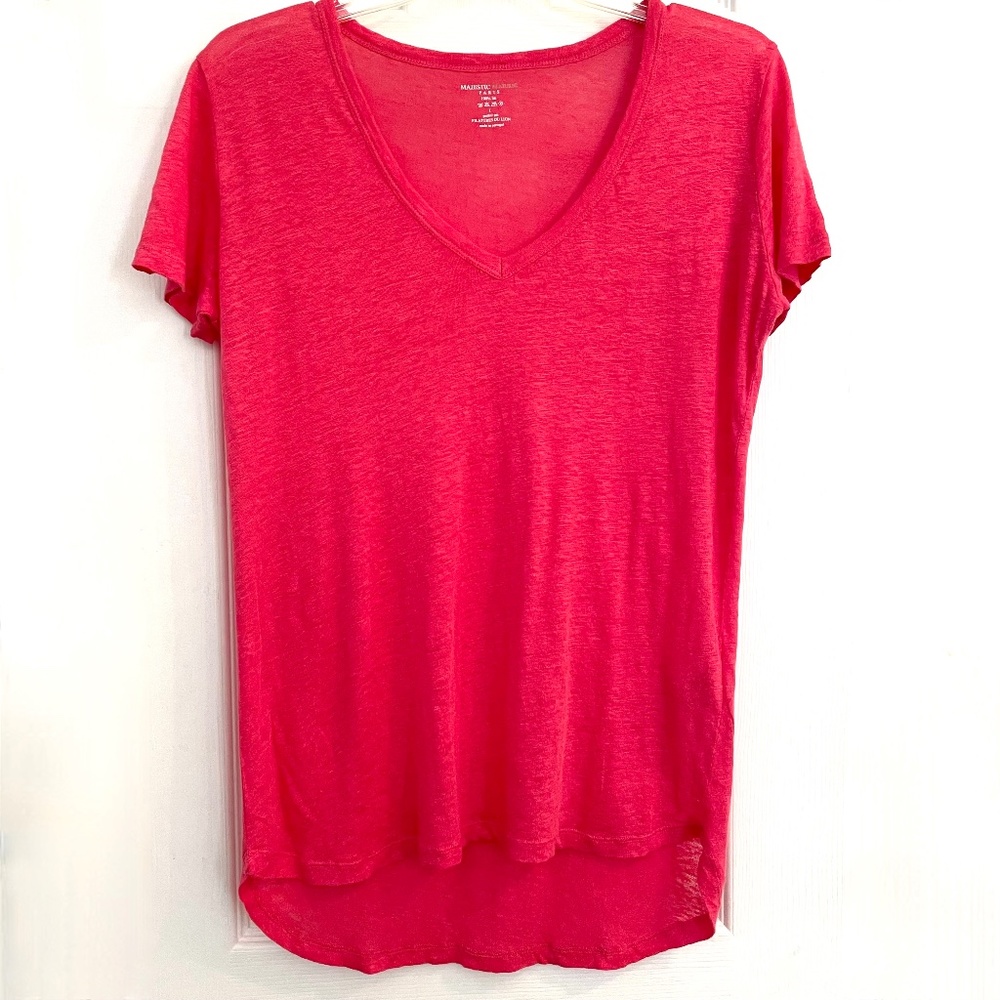 Majestic Filatures Linen Pink T-Shirt Size 1/Small Luxury Tee